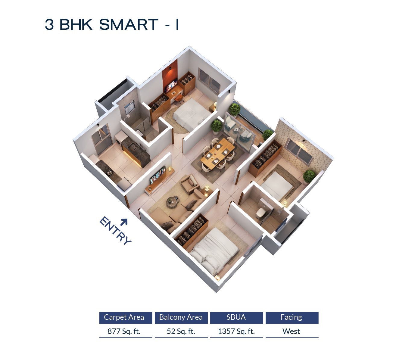 2 BHK Smart Unit Plan 1